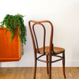 Set of 3 bistro chairs in wood and canework signed J. Kohn, Made in Austria, 20th century