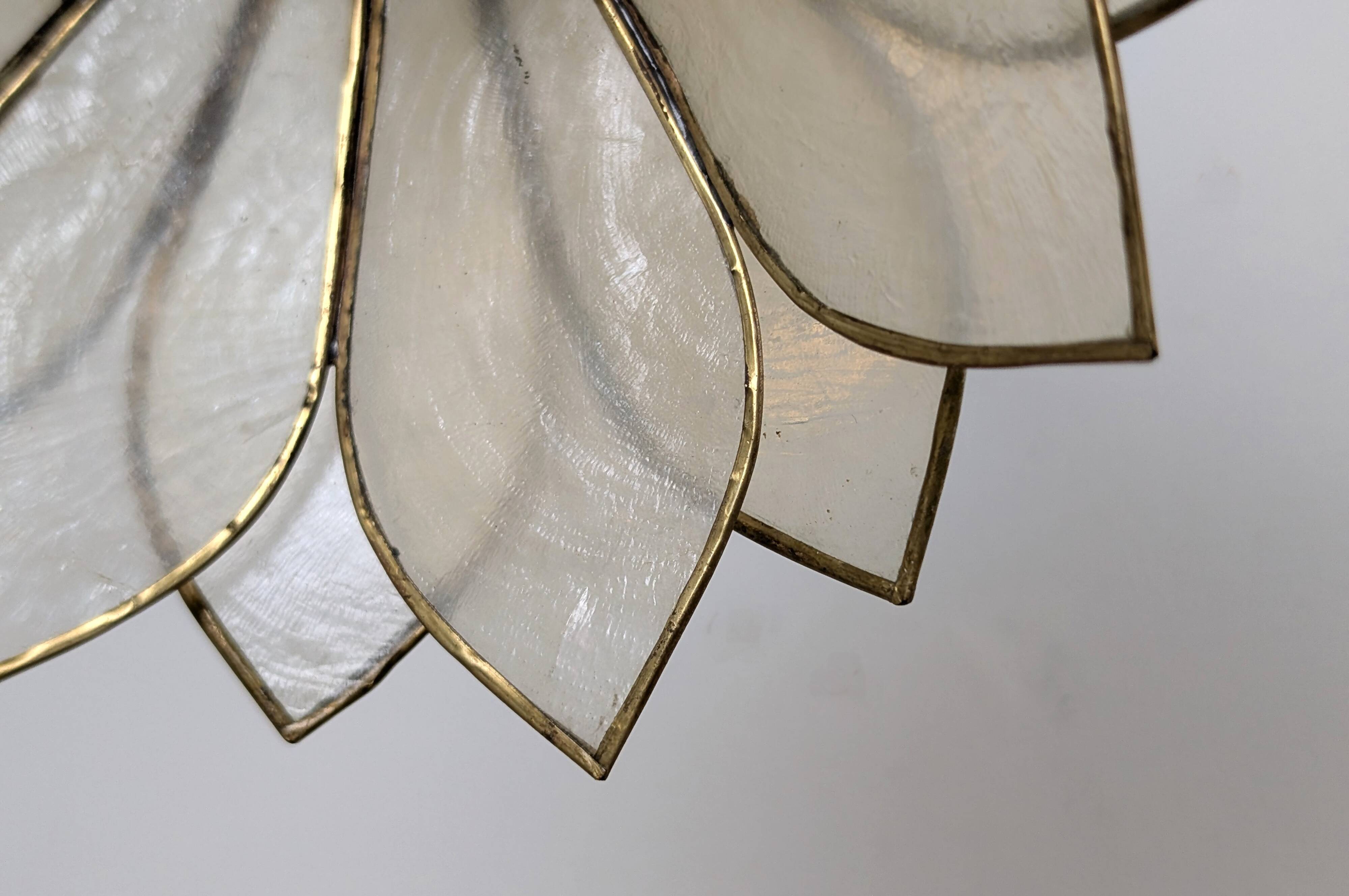 Paire appliques fleurs en nacre