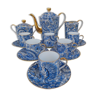 Coffee service in limoges porcelain, by lazeyras.
