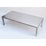 Table basse en acier inox années 70