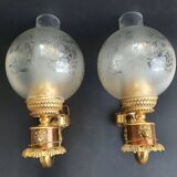 Pair of bronze wall sconces in Empire/Napoleon III style.
