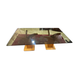 Large rattan table by Maurizio Mariani