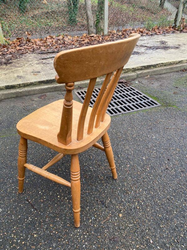 6 chaises windsor restaurant style western 1980 en bois massif