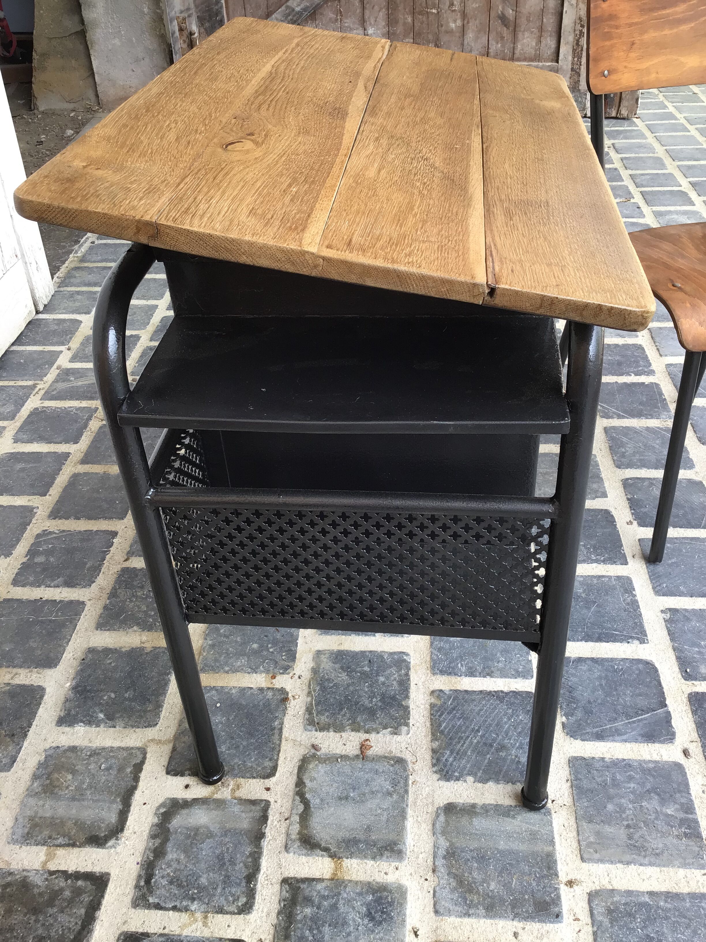 School desk and chair