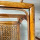 Vintage rattan & glass coffee table – 86 cm – authentic charm