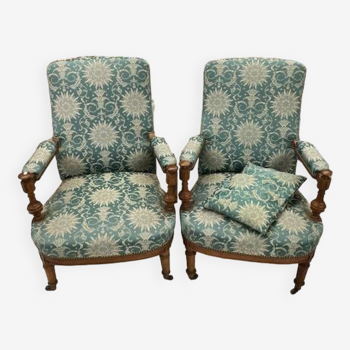 Pair of Louis XV style armchairs