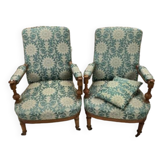 Pair of Louis XV style armchairs