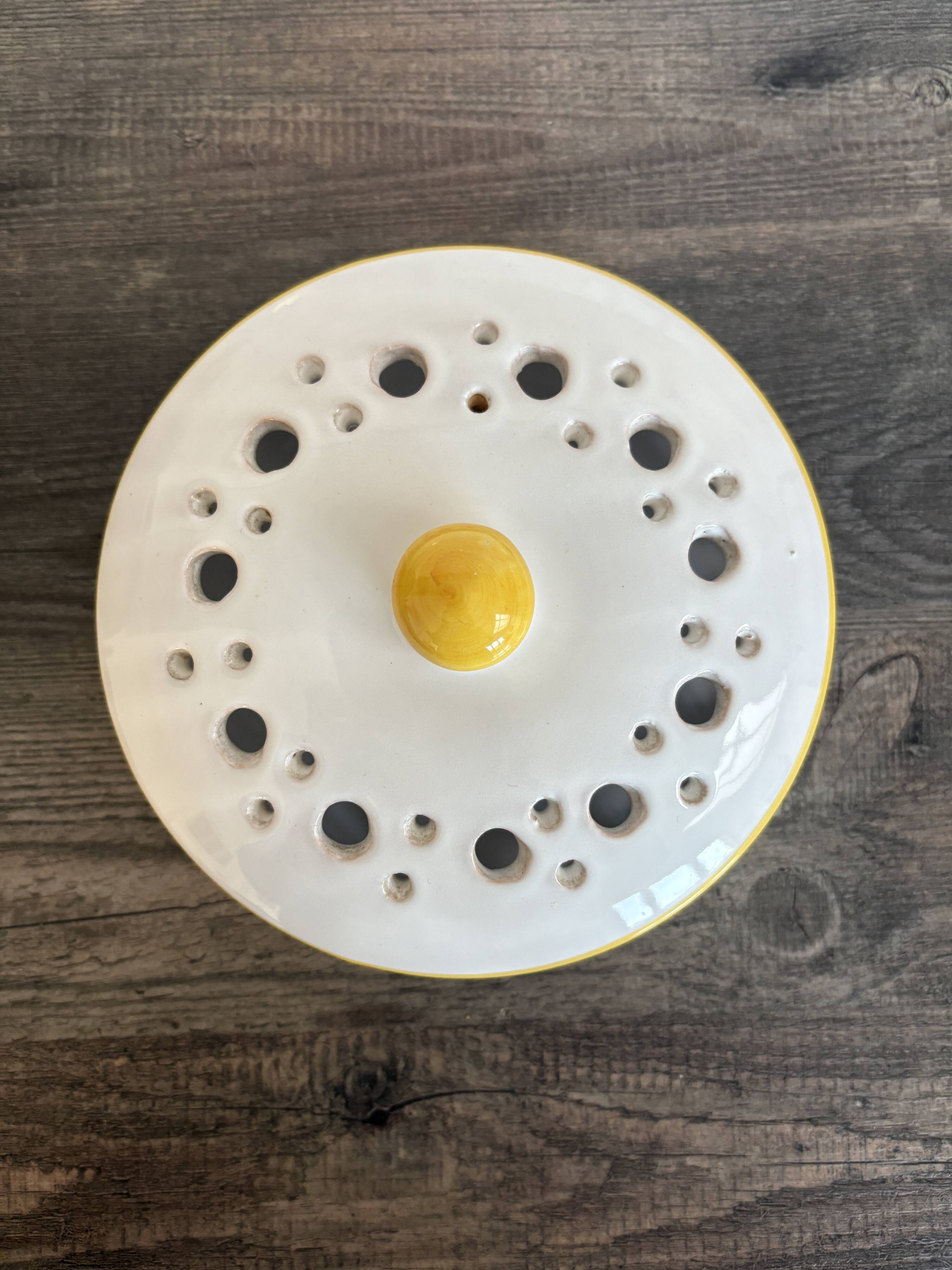 Vintage perforated ceramic box Arlux Belgium – 1960s/70s