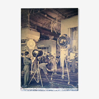 Colour photography of a film crew on set - 150x104cm