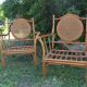 Duo of vintage rattan armchairs