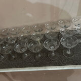 20 Crystal Champagne Coupes by Baccarat, Éperon model, before 1936.