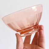 Pair of pink glass bowls