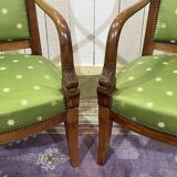 Paire de fauteuils style Empire en acajou, travail des années 50