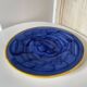 Large Vintage Blue Plate Greek Mediterranean Style - hand painted