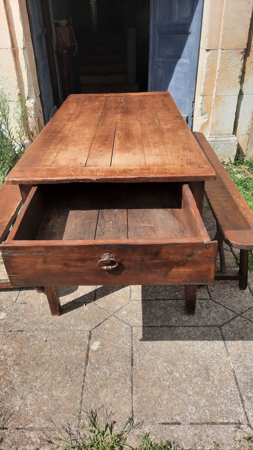Farmhouse table and benches