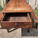 Farmhouse table and benches