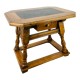 Swiss wood and slate money changer table