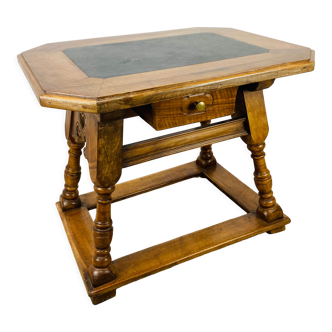 Swiss wood and slate money changer table