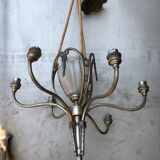 Lustre bronze argenté art nouveau