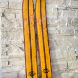 Vintage wooden Rossignol Hickory ski pair