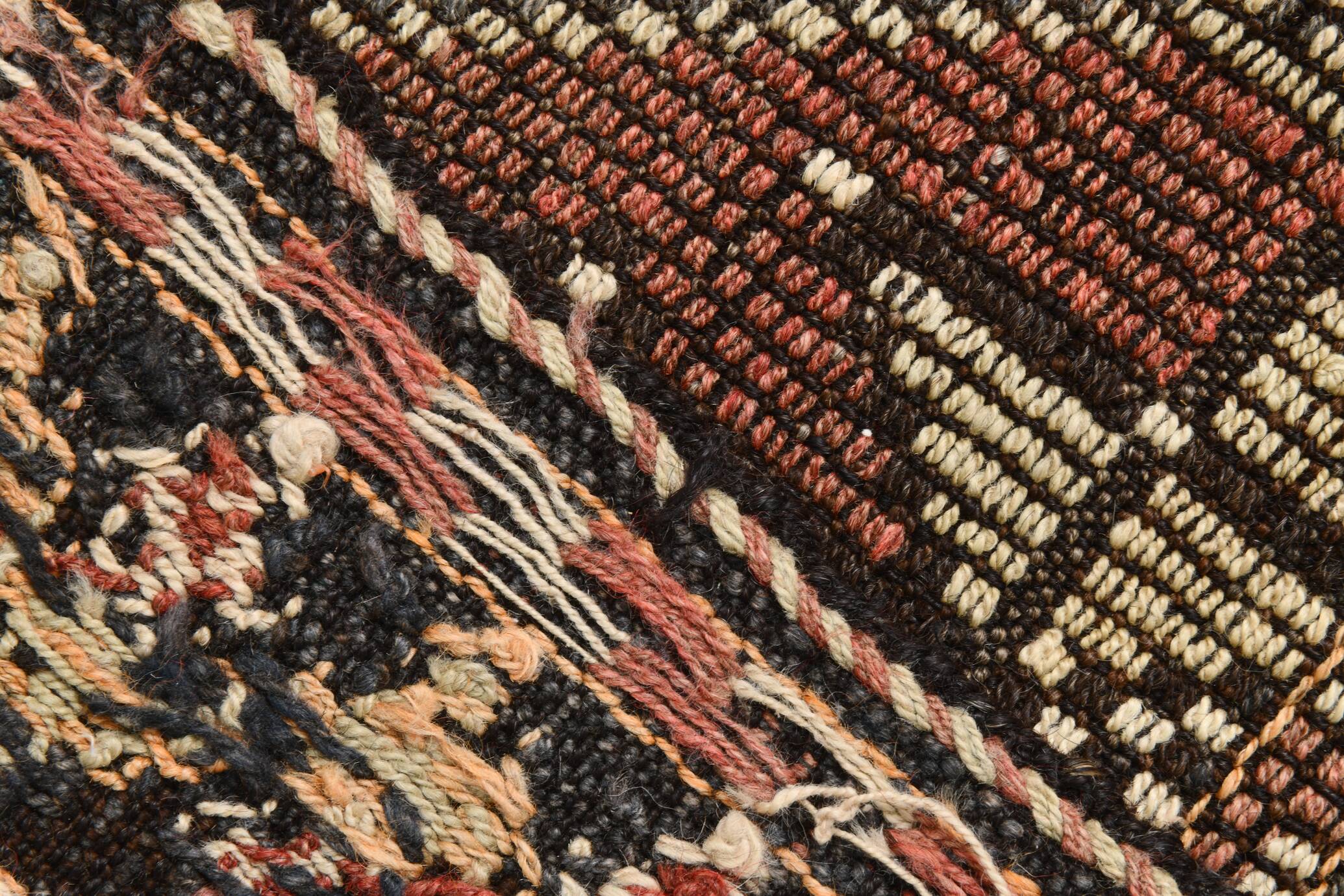 Blue & Brown Star Pattern Kilim Rug, 153x315Cm