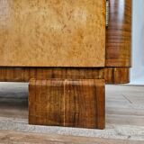Art decò sideboard in thuja and walnut