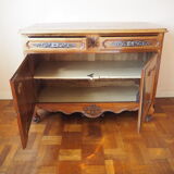 Old Louis XV low buffet in solid wood, cherry