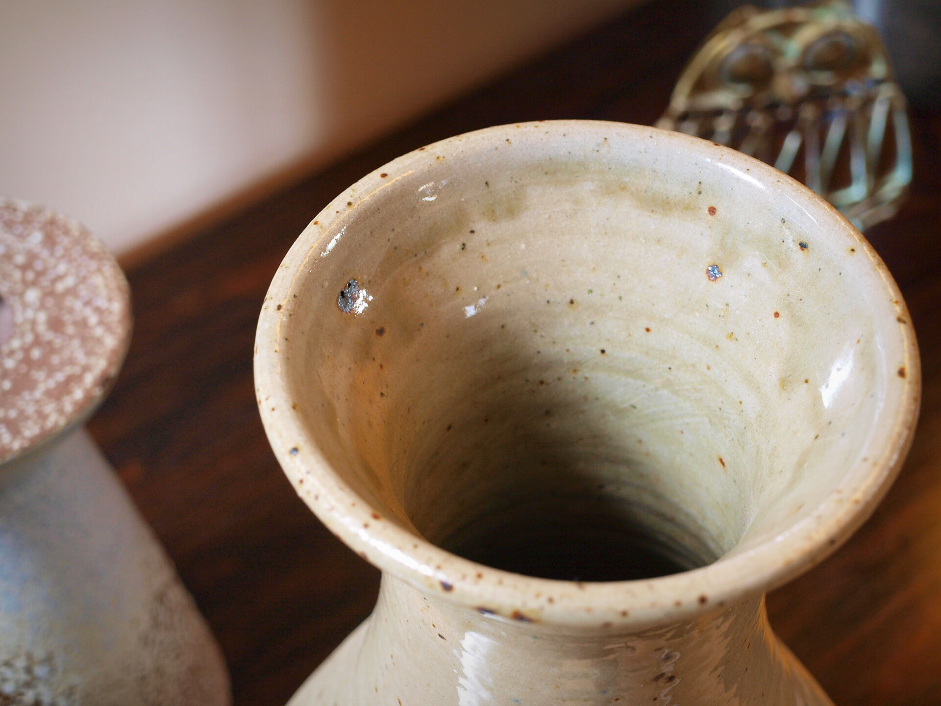 Pyrite sandstone vase by Jean Migeon in La Borne, 60s