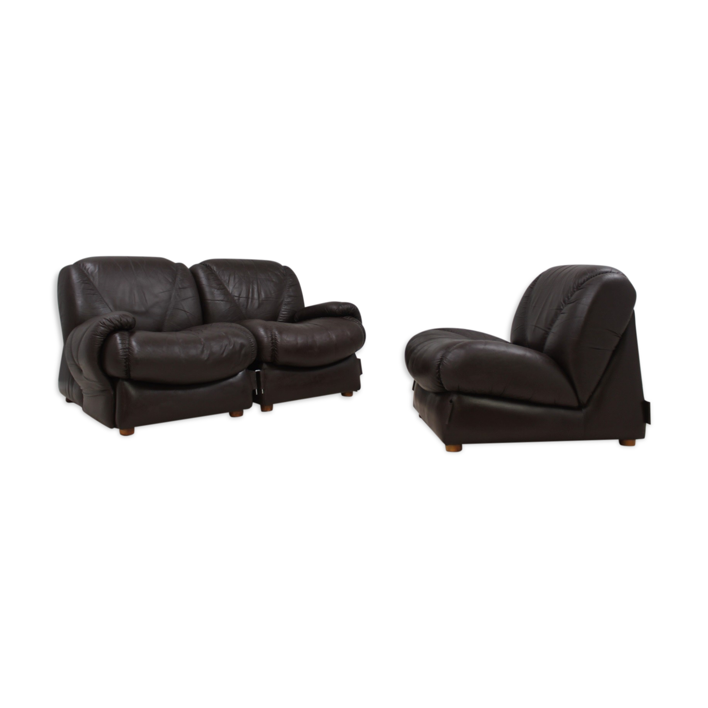Vintage modular leather sofa 1970s