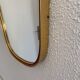 Vintage 1960s asymmetrical free-form rearview mirror, gold and red - 71 x 3