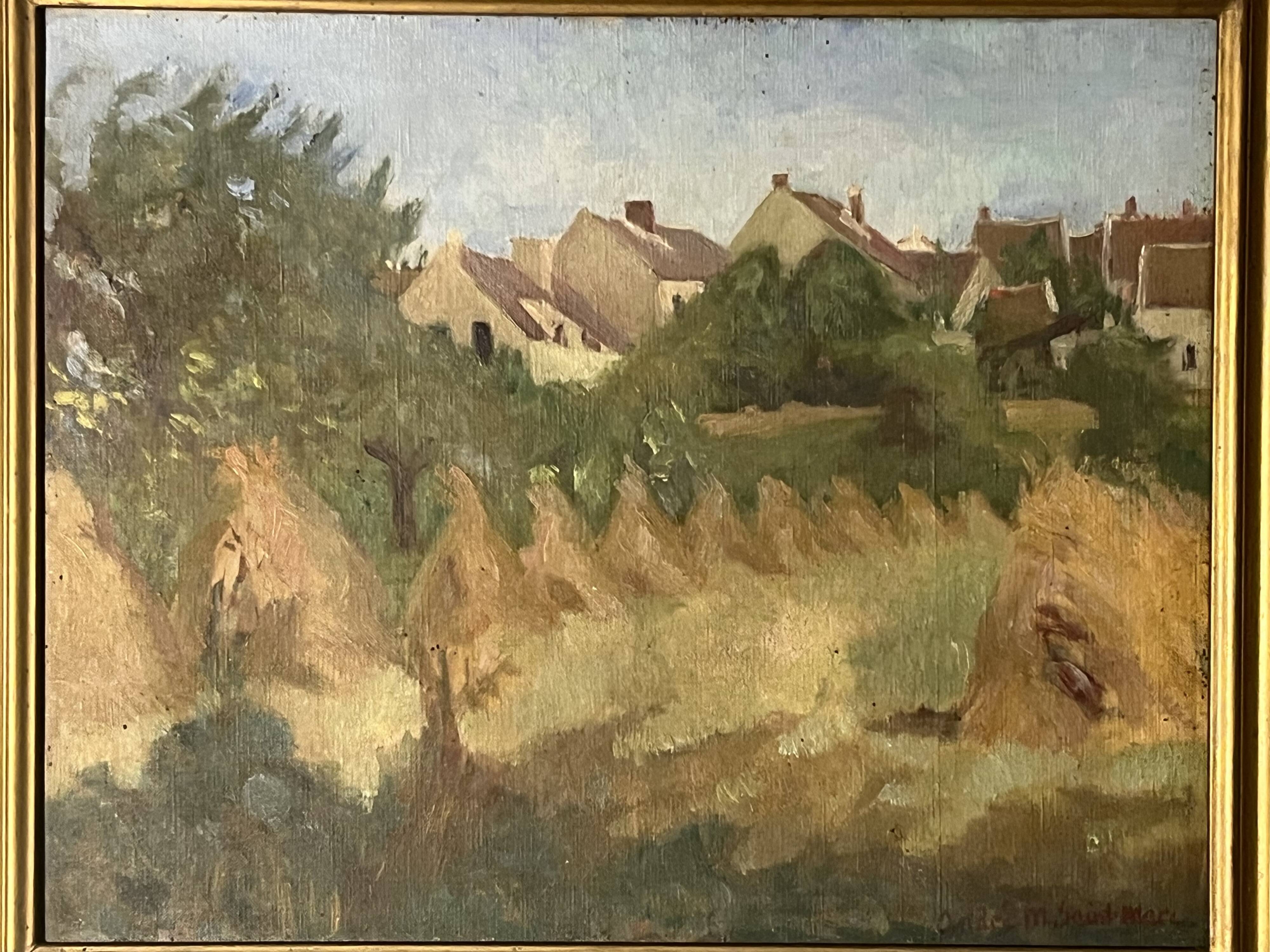 André Meaux Saint-Marc "rural landscape" Oil on canvas signed