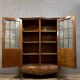 Louis XV style curved bookcase in precious wood marquetry
