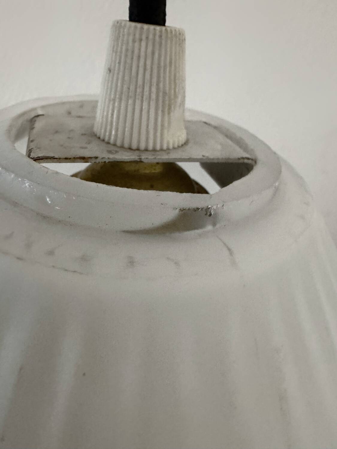 Opaline pendant light, Scandinavian style, 1960s