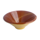 Brown ceramic salad and yellow ellipse
