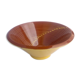 Saladier céramique marron et ellipse jaune