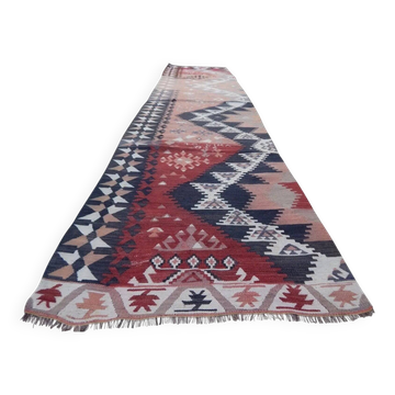 Vintage Turkish hallway rug 86x357 cm