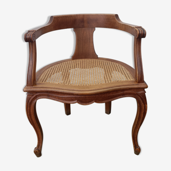 Louis XV style office armchair canned seat