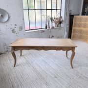 Table de ferme merisier pieds galbés XIXème