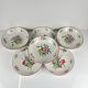 Set of 6 calotte plates Model Réverbère by KG Lunéville, tulip & rose pattern.
