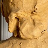 Workshop plaster face of a woman modeling in terracotta 20th century