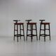 Ensemble de trois tabourets en bois de rose par Erik Buck pour Darlund