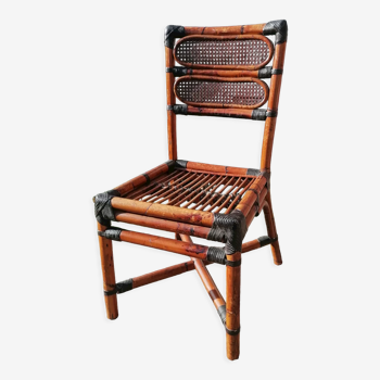 Chaise vintage MacGuire en bambou et cannage