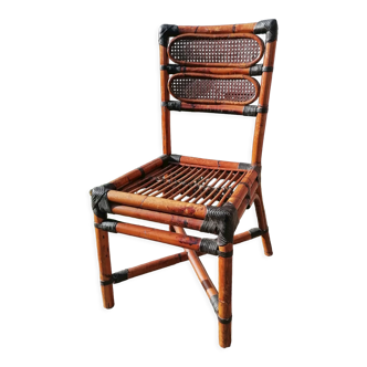 Vintage MacGuire chair in bamboo and canning