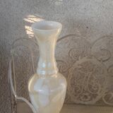 Beige opaline vase vintage marble effect