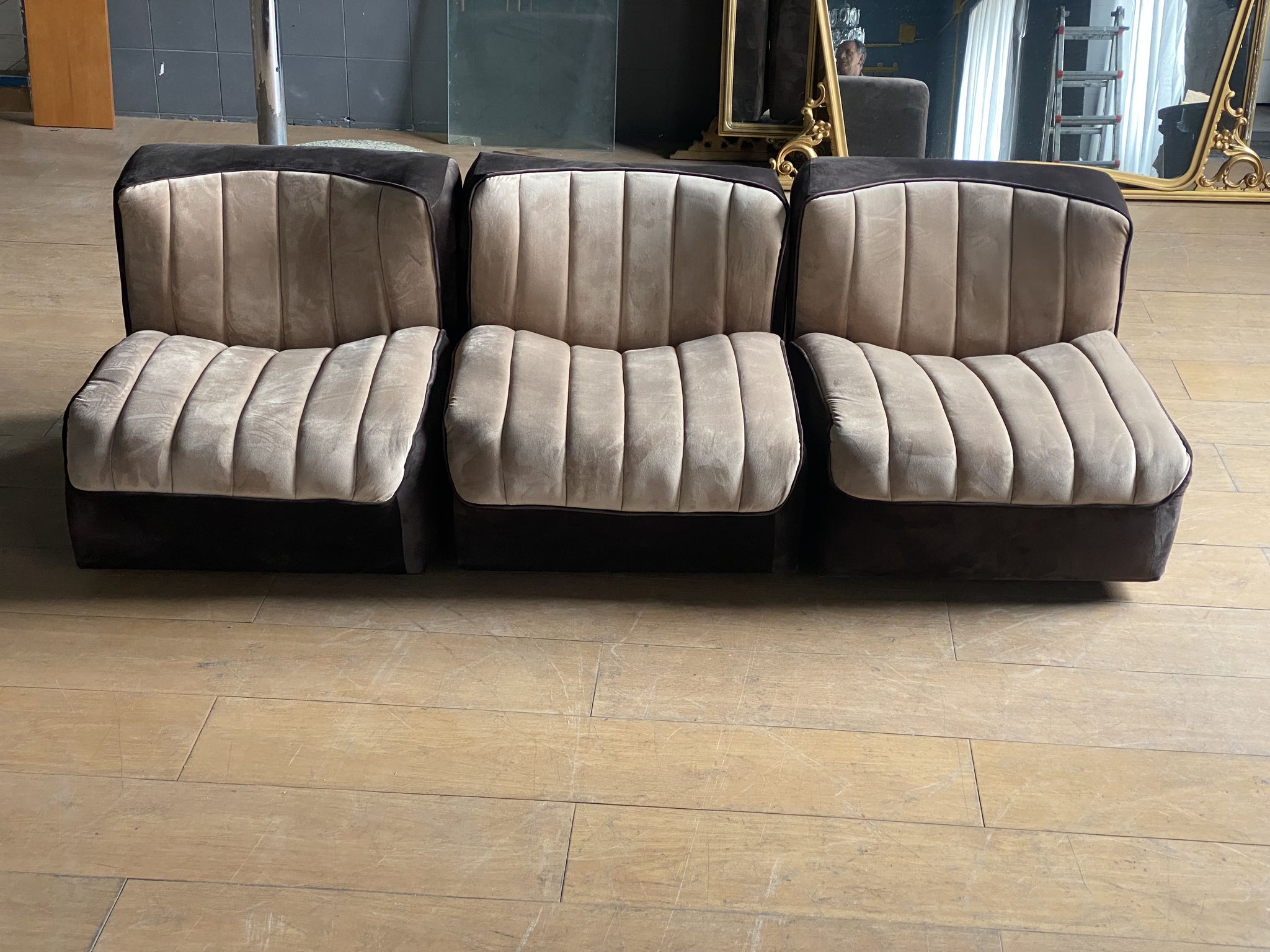 Set of 3 modular armchairs 70s vintage
