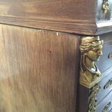 Empire desk with mahogany and oak pedestals