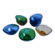 Vereco amber, blue and green glass cups set of 8
