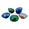 Coupelles en verre ambré bleu et vert Vereco ensemble de 8