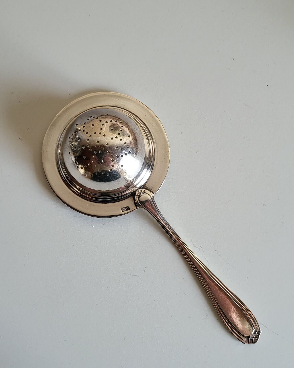 Silver-plated tea strainer