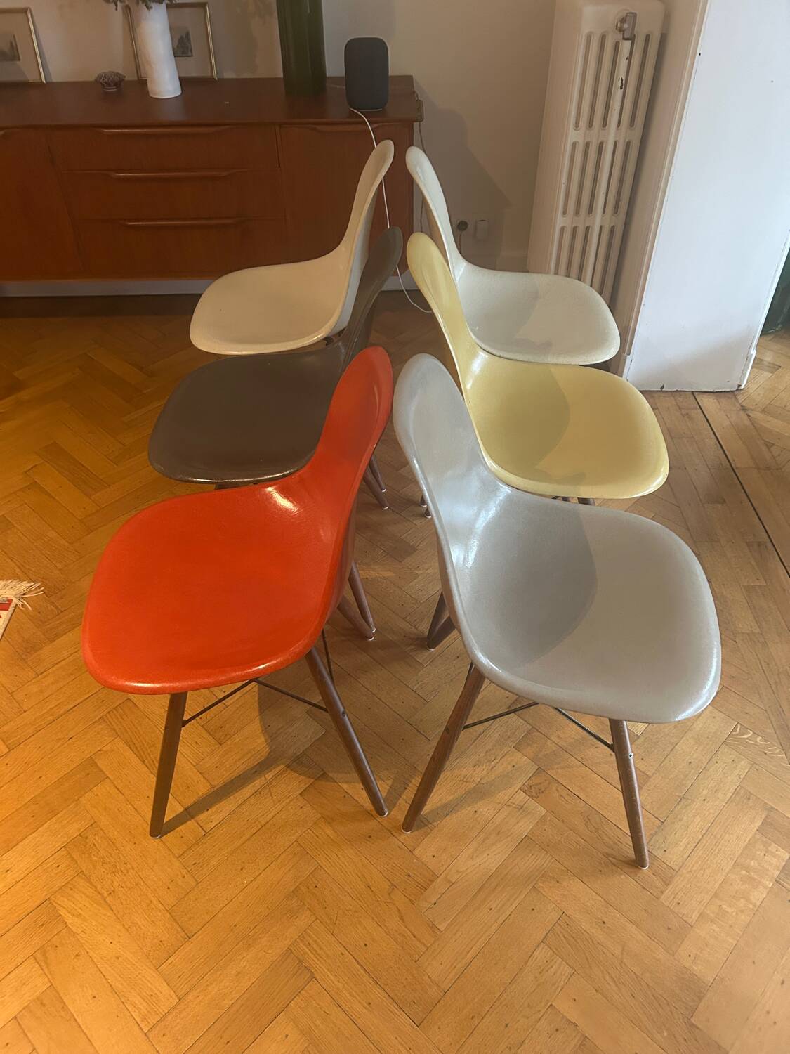 Set of 6 Eames chairs from the 60s, Herman Miller